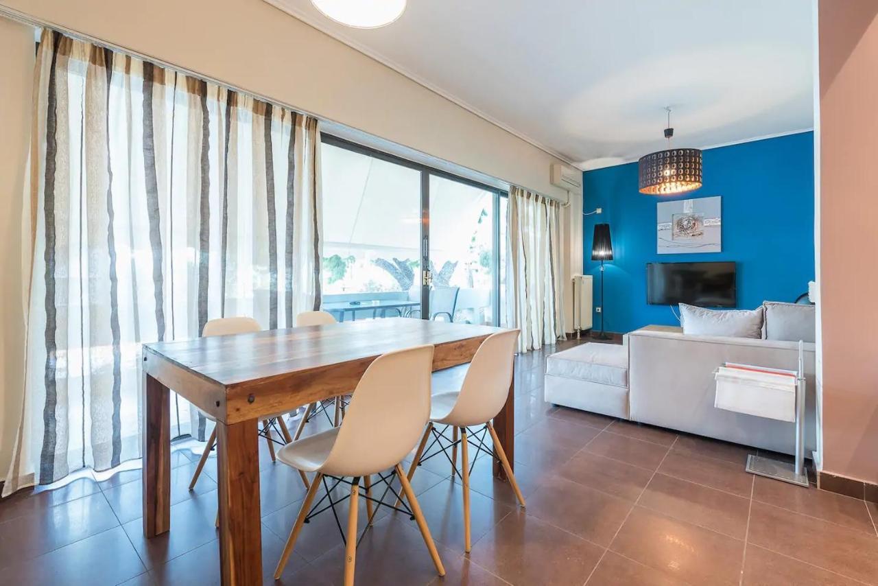 Glyfada Glass-Walled Designed Apt Aten Exteriör bild