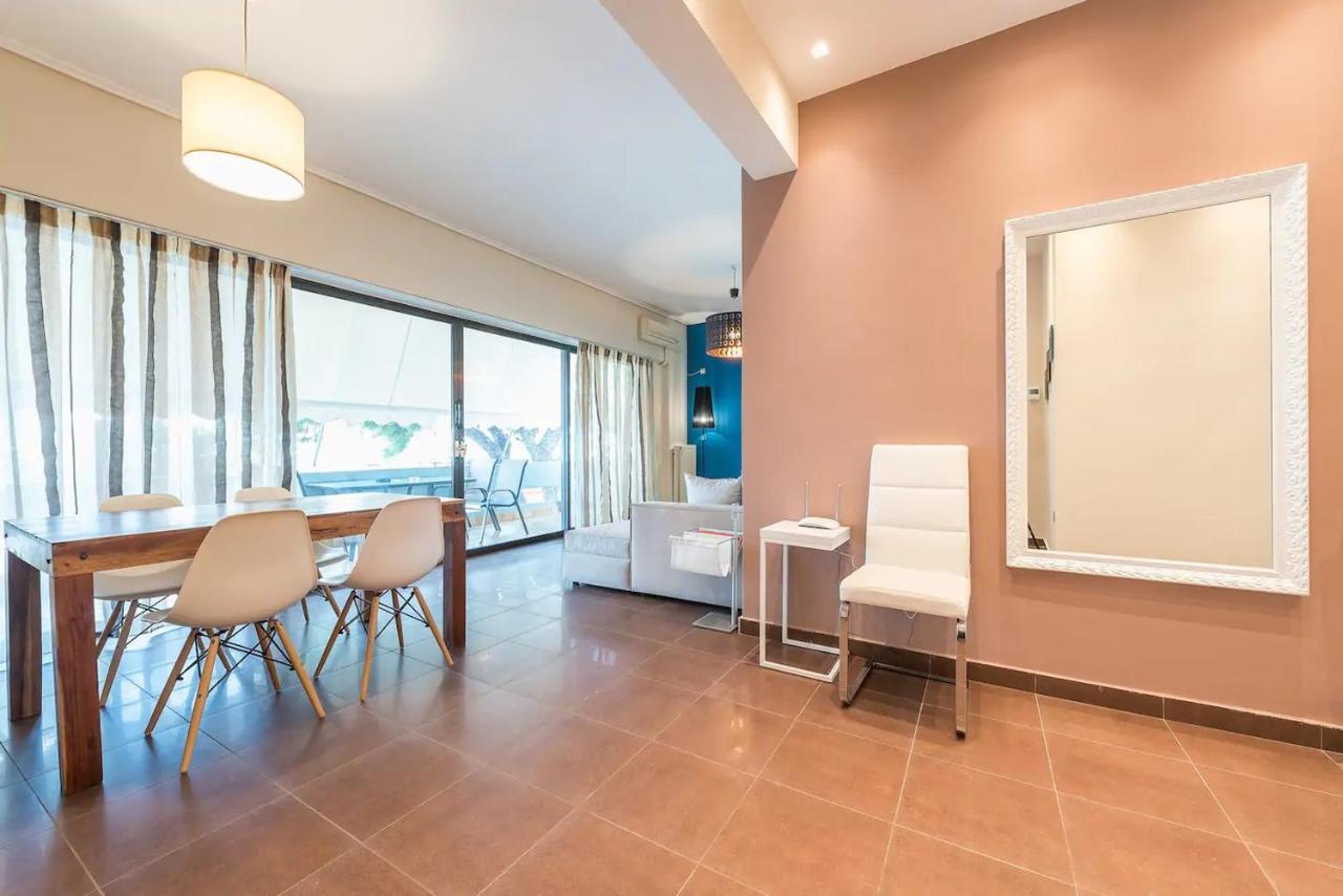Glyfada Glass-Walled Designed Apt Aten Exteriör bild
