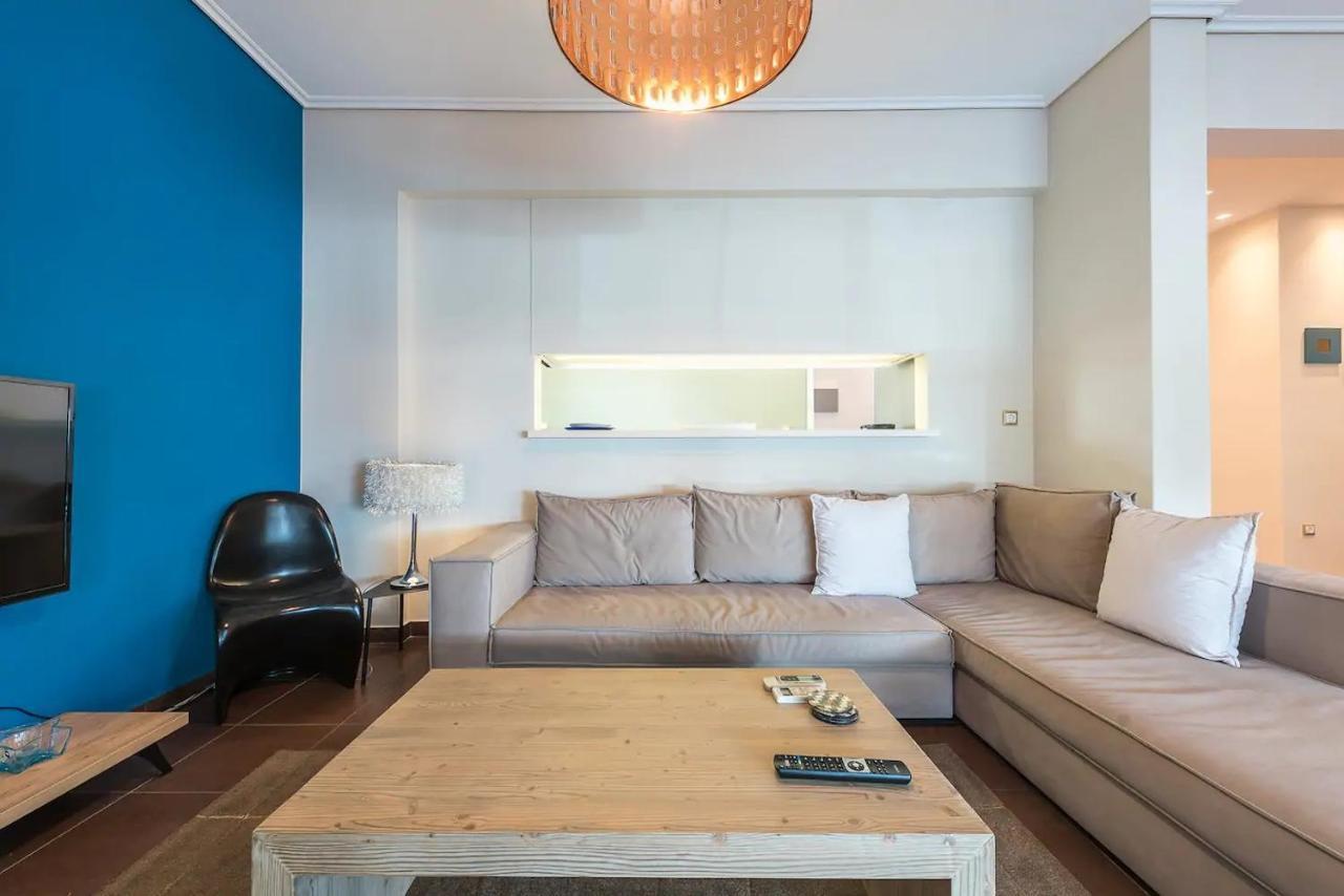 Glyfada Glass-Walled Designed Apt Aten Exteriör bild